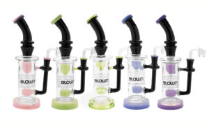 The Zeta glassware by Blown Glass Goods in five distinct shades."