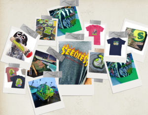Collage of Polaroid photos featuring Seedless brand products and memorable moments from Instagram