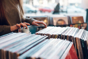 Image of Customer Sorting Through Vinyl Records