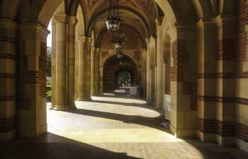 Los Angeles, CA USA - Sep 29, 2018: 
 A building of the Royce Hall is on the campus of the University of California, Los Angeles.